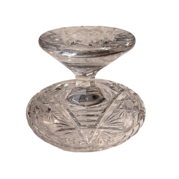 Vintage Crystal Glass Pedestal Candy Dish Candle holder - Picture 2 of 16